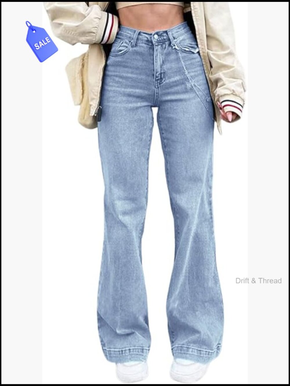 High Waist Flare Jeans Stretch Bootcut Denim Pants Women's